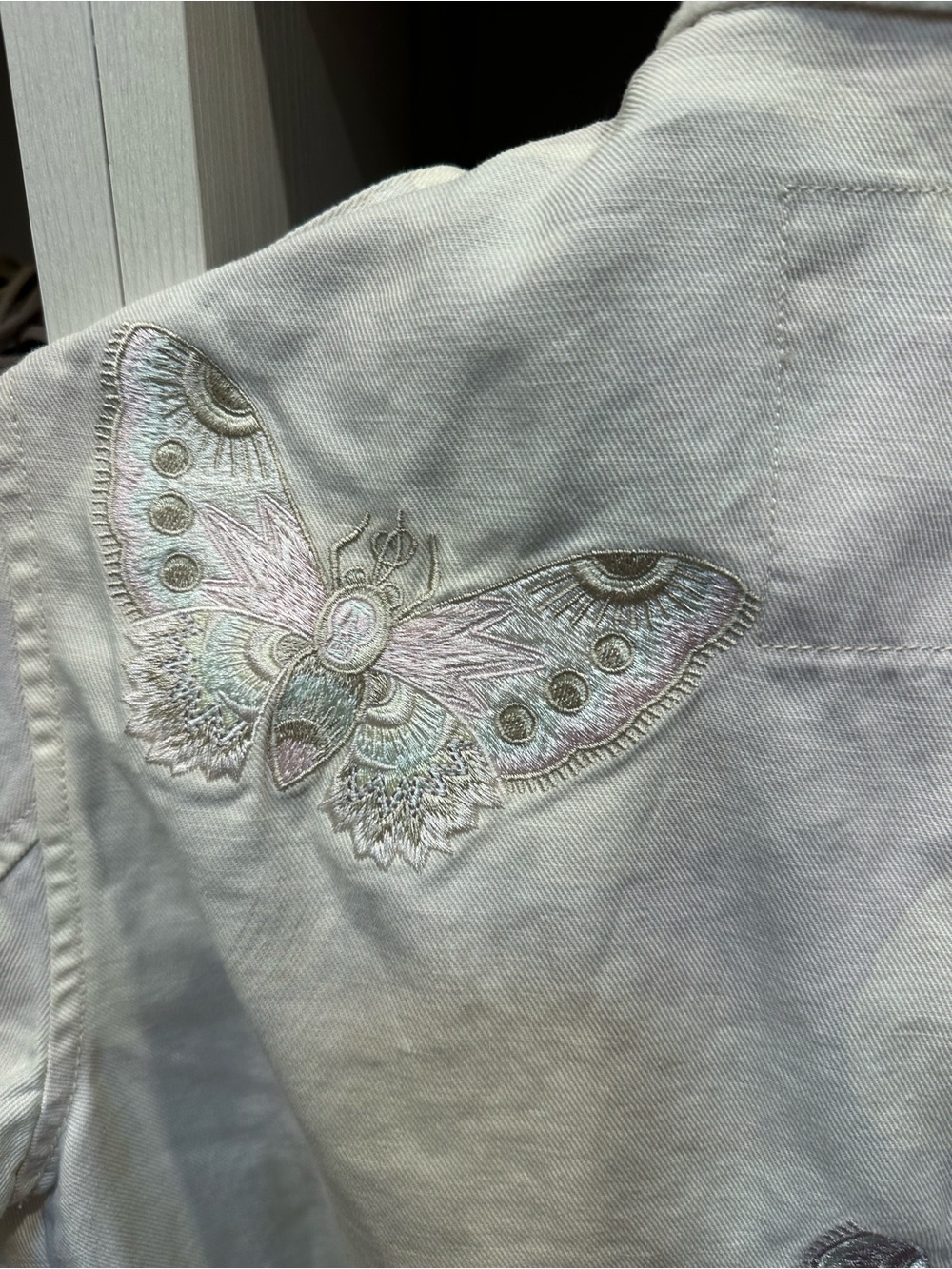 Zadig & Voltaire denim white embroidered jacket